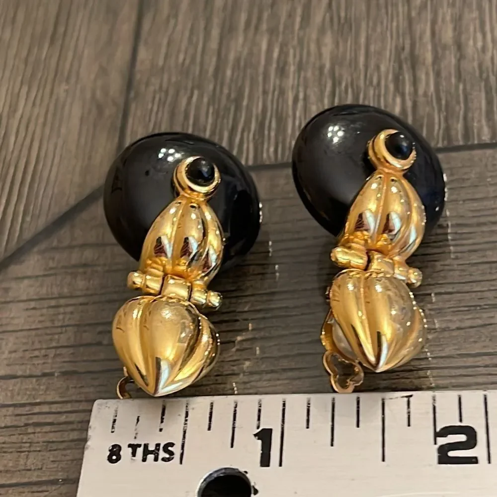 Joan Rivers Interchangeable Door Knocker Earrings Disc Drop Dangle Clip Ons